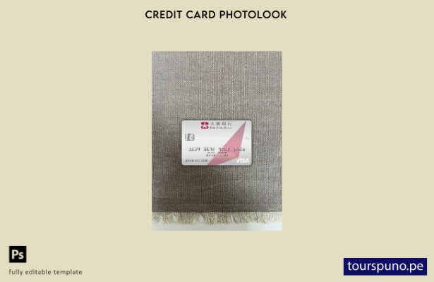 listo para imprimir plantilla frontal de aspecto fotográfico de tarjeta visa  80